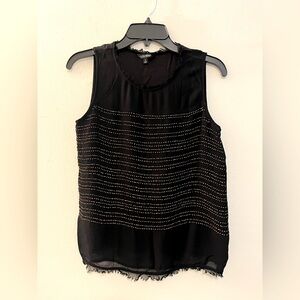 ❤️‍🔥 Lucky Brand Black Sleeveless Top with Gold Bead Accents